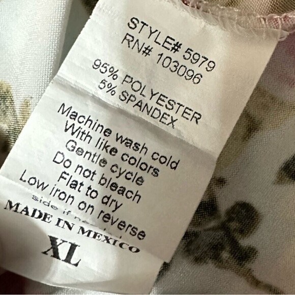 Discreet Floral‎ Print Multicolored Short Sleeve  Open Shoulder Size XL Top - Picture 12 of 16